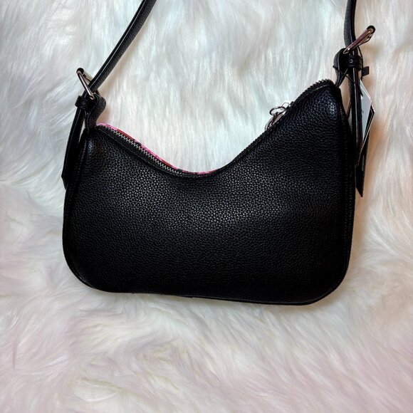 NEW Ed Hardy Hobo Shoulder Bag Skull Butterfly Print Pink Black - Picture 4 of 7